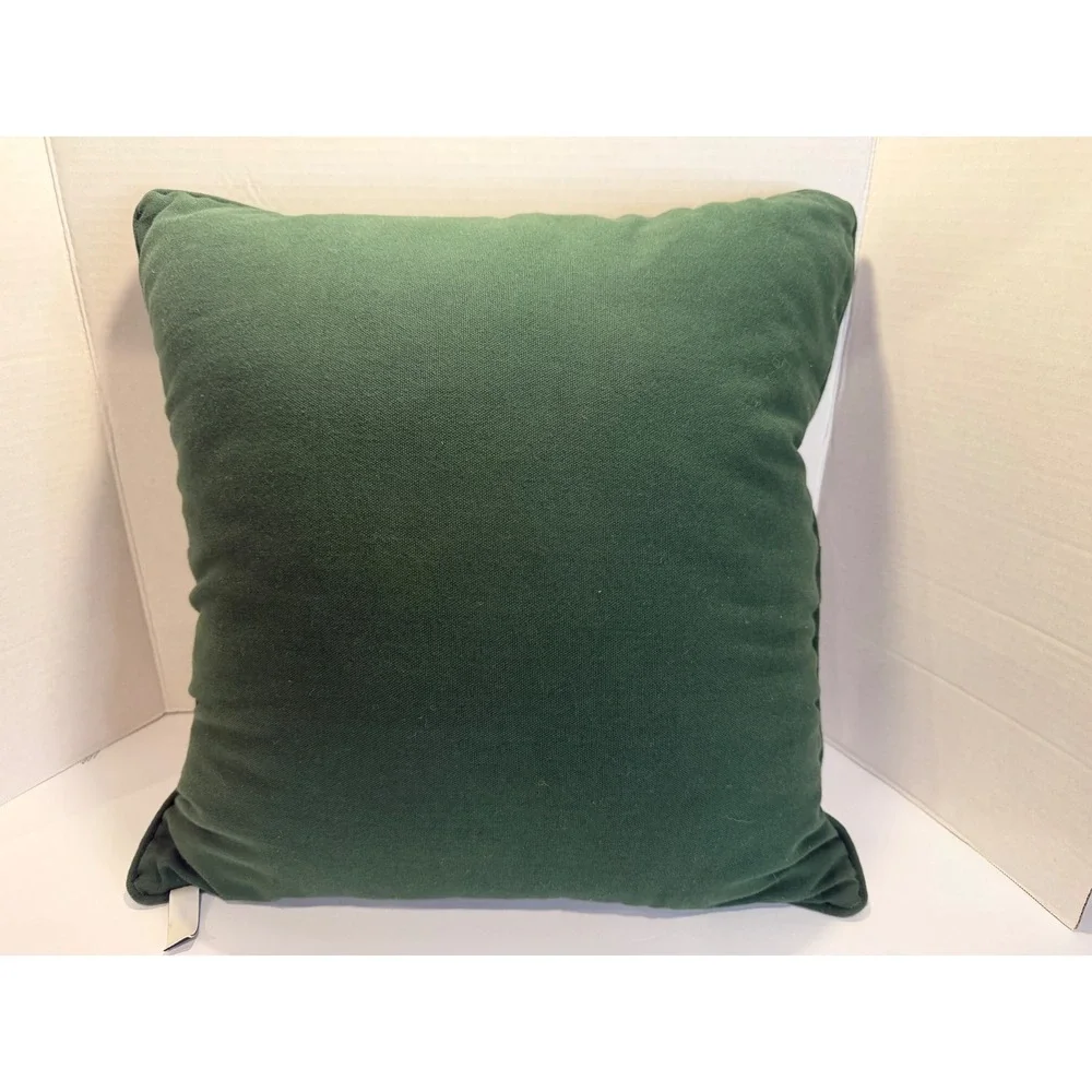 Newport Snowman Tapestry Throw Pillow Winter Holiday Starry Night Green 15x15